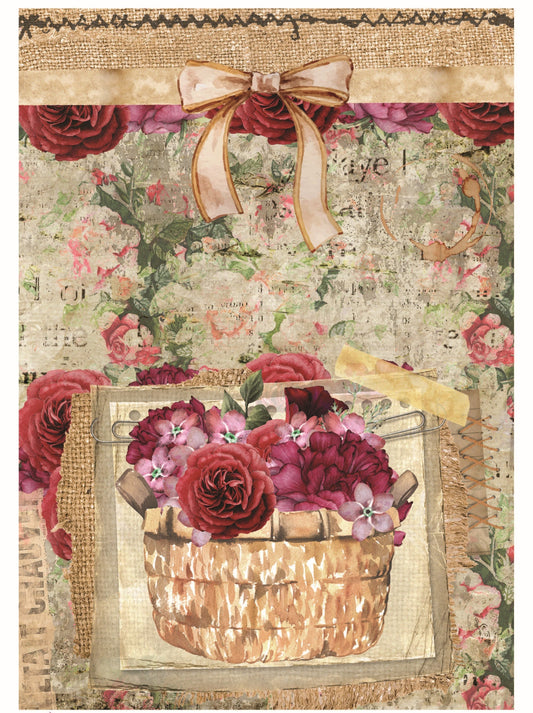 Red Roses - Floral Decoupage - Decoupage Art - Large Size Rice Paper for Decoupage - Decoupage Crafts