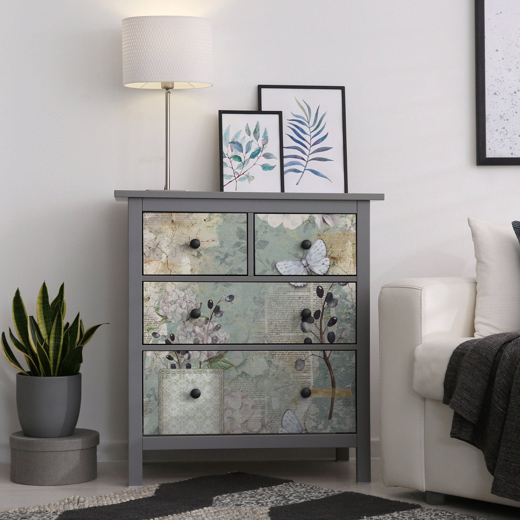 Butterfly Floral Rice Paper – Vintage Decoupage for Furniture