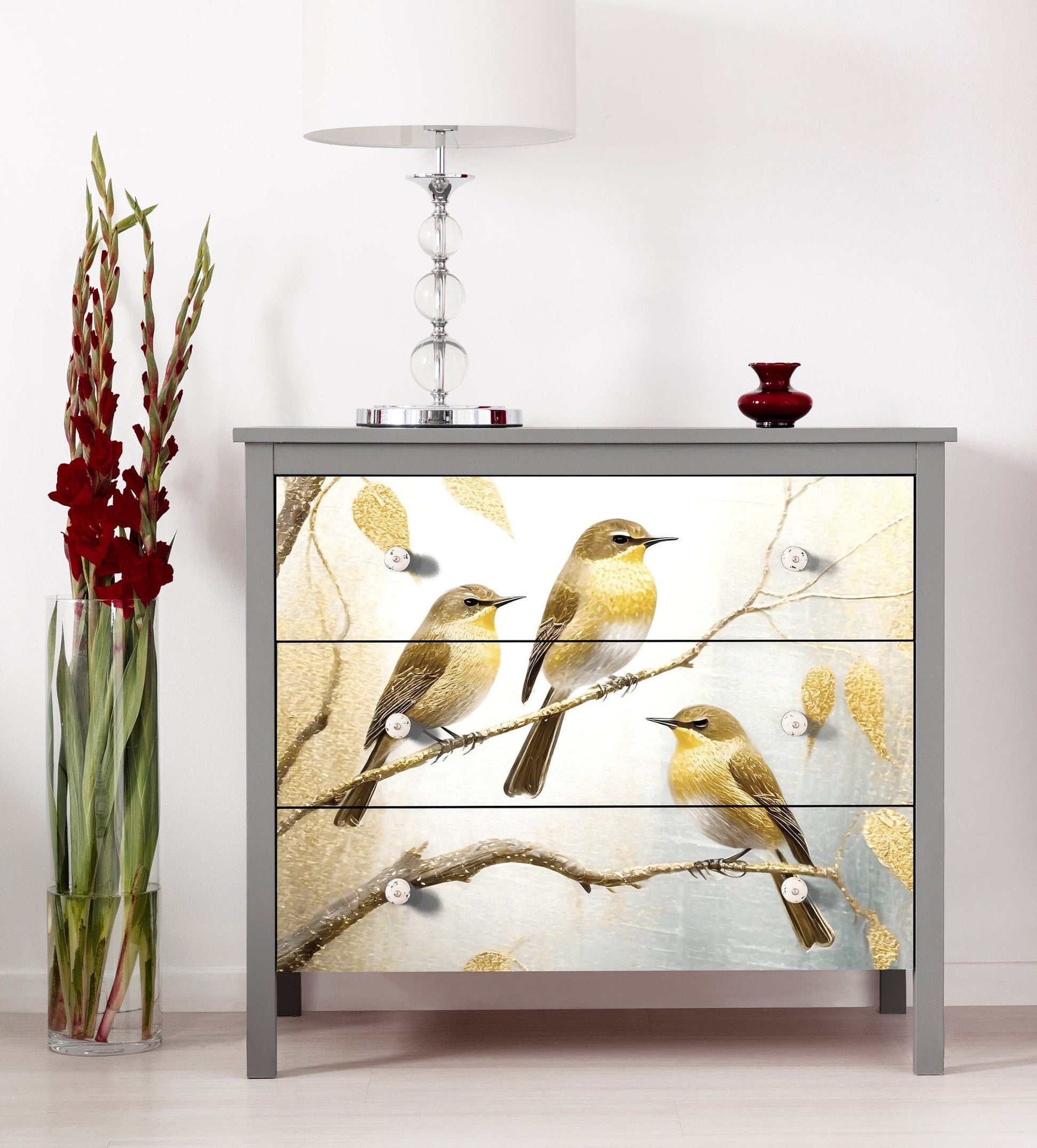Large Decoupage Paper for Furniture - Rice Paper - Golden Autumn - Decoupage Paper - Bird Decoupage