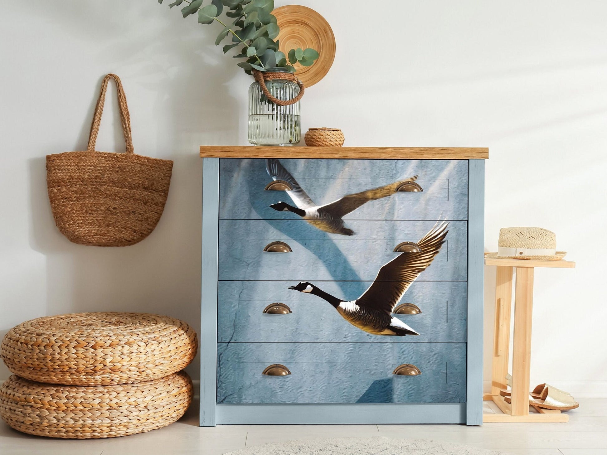 Flying Goose - Large Decoupage Paper for Furniture - Rice Paper - Decoupage Paper