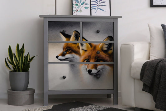 Fox Family - Large Decoupage Paper for Furniture - Rice Paper - Decoupage Paper