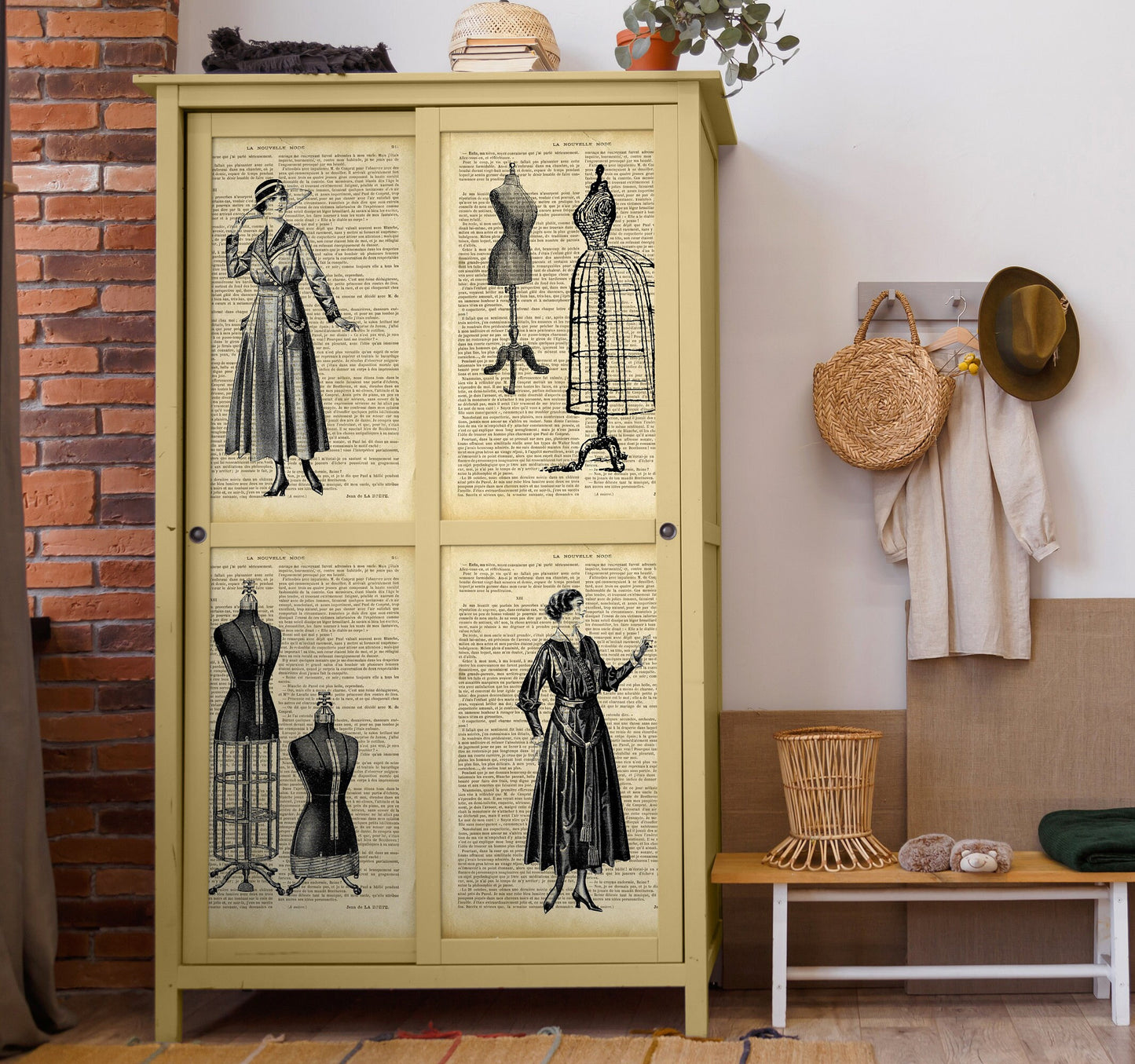 Large Rice Paper for Decoupage - Furniture Decoupage - Vintage Decoupage - Decoupage Paper - Old Book Sheet Women