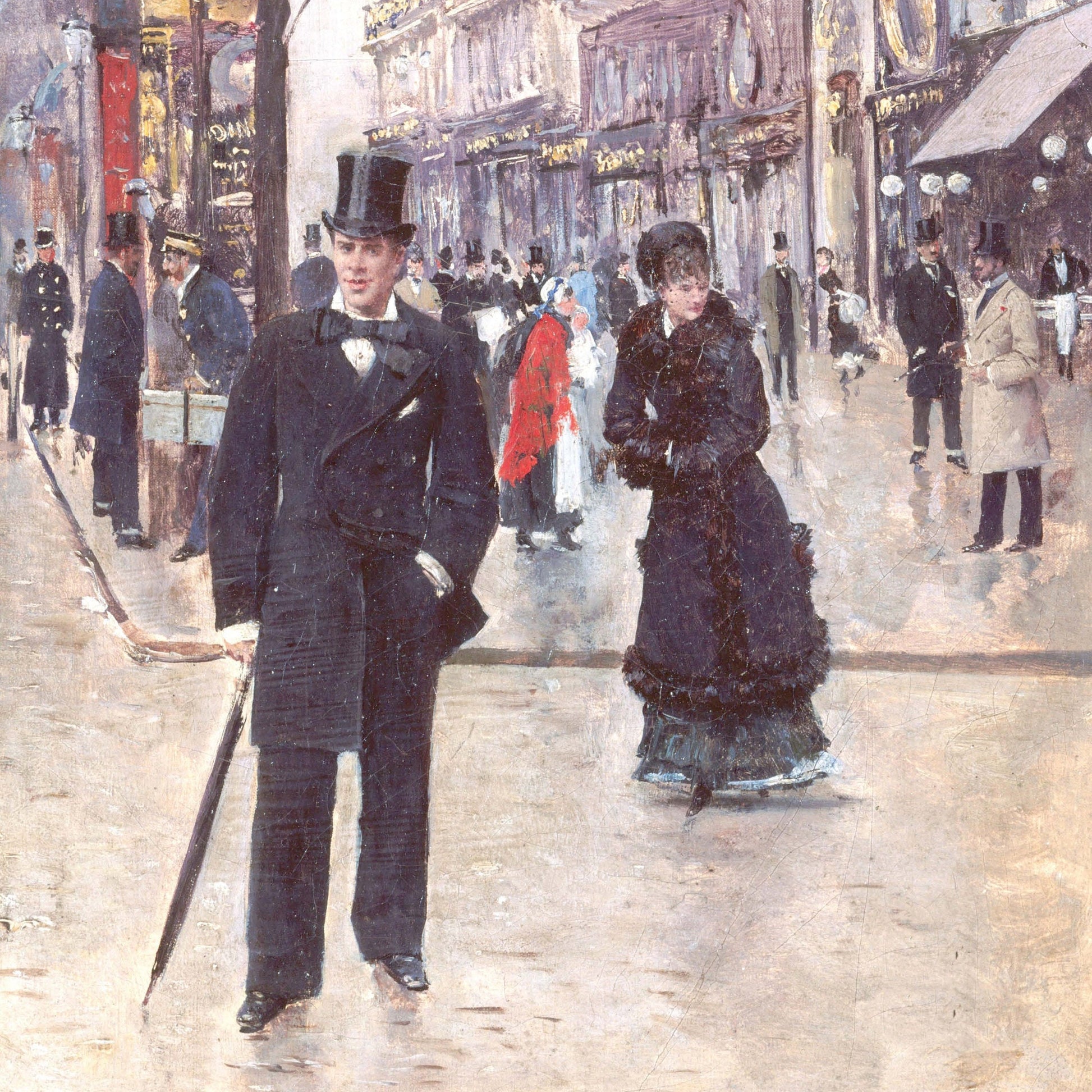 Gentlemen - London Streets - Rice Paper for Decoupage - Vintage Decoupage - Antique [European Life Series]