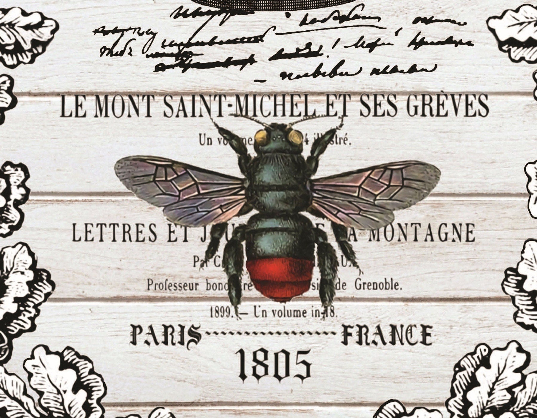 Bee - Paris France - Large Decoupage Paper for Furniture - Rice Paper for Decoupage