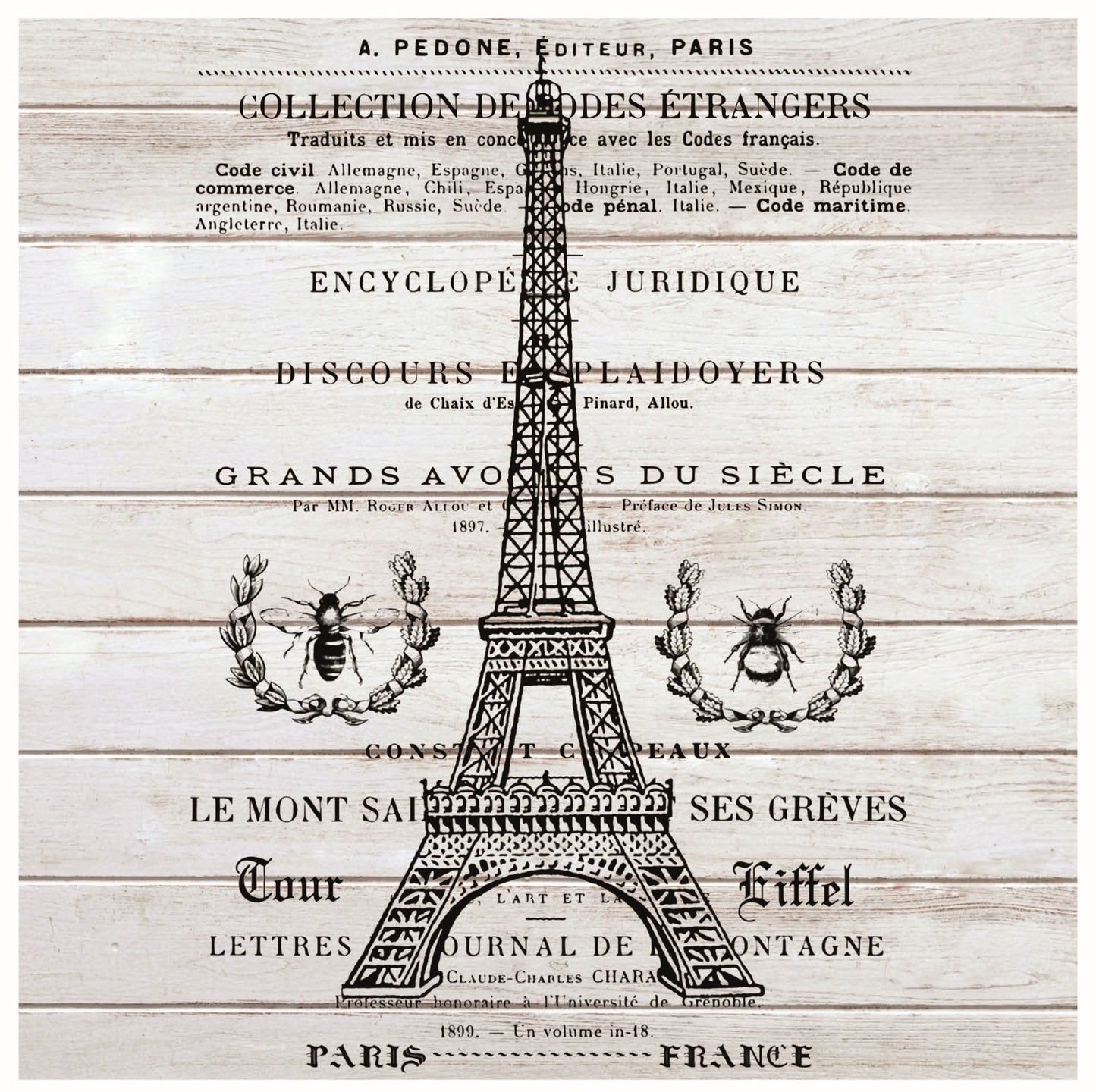 Eiffel Paris France - Large Decoupage Paper for Furniture - Rice Paper for Decoupage - Black & White