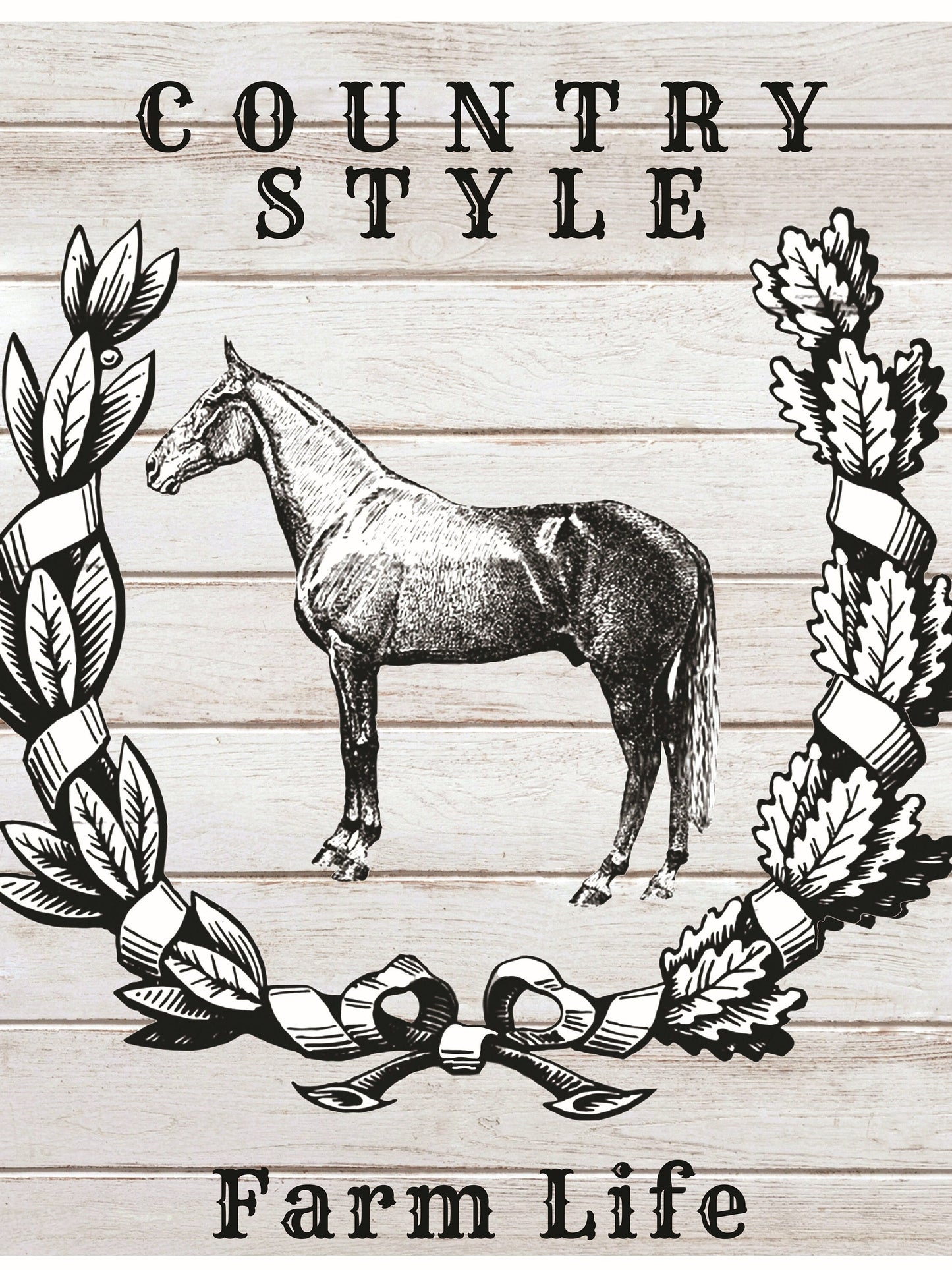 Large Decoupage Paper for Furniture - Farm Life Horse - Rice Paper for Decoupage - Black & White