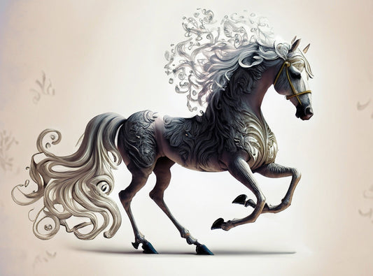 White Horse - Large Decoupage Paper for Furniture - Rice Paper - Decoupage Paper - Galloper