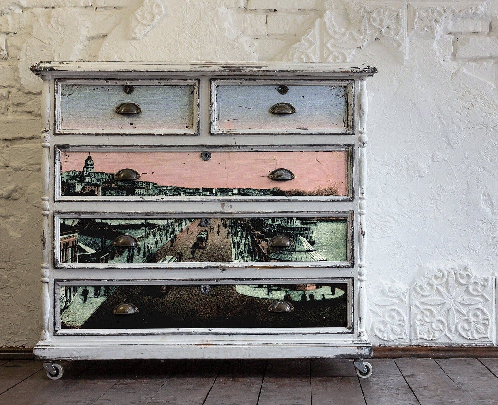 Galata Bridge - Large Rice Paper for Decoupage - Furniture Decoupage - Vintage Decoupage - Decoupage Paper - Istanbul