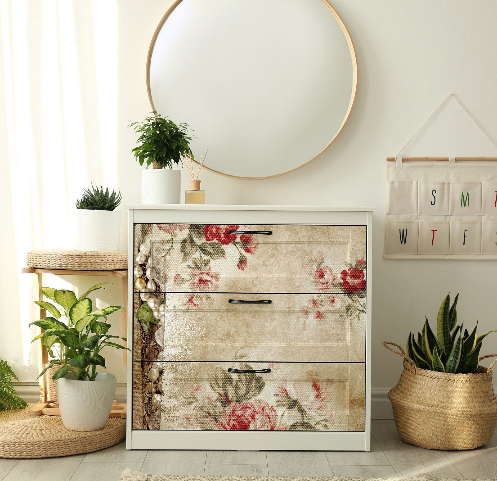 Roses Pearl Rice Paper – Large Vintage Decoupage Paper