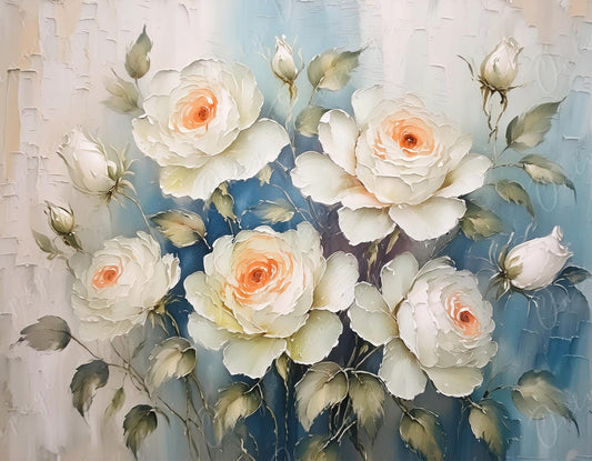 White Roses - Large Decoupage Paper - Rice Paper Decoupage for Furniture - Blossom - Floral Decoupage