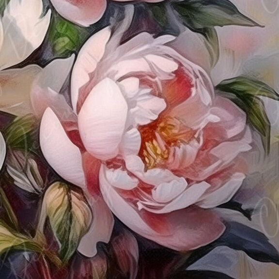 Pink Peonies Decoupage Paper - Large Floral Rice Paper