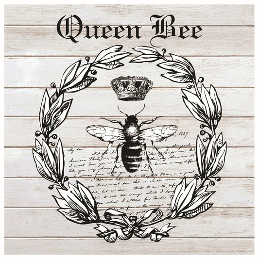 Queen Bee - Handwrite - Large Decoupage Paper for Furniture - Rice Paper for Decoupage