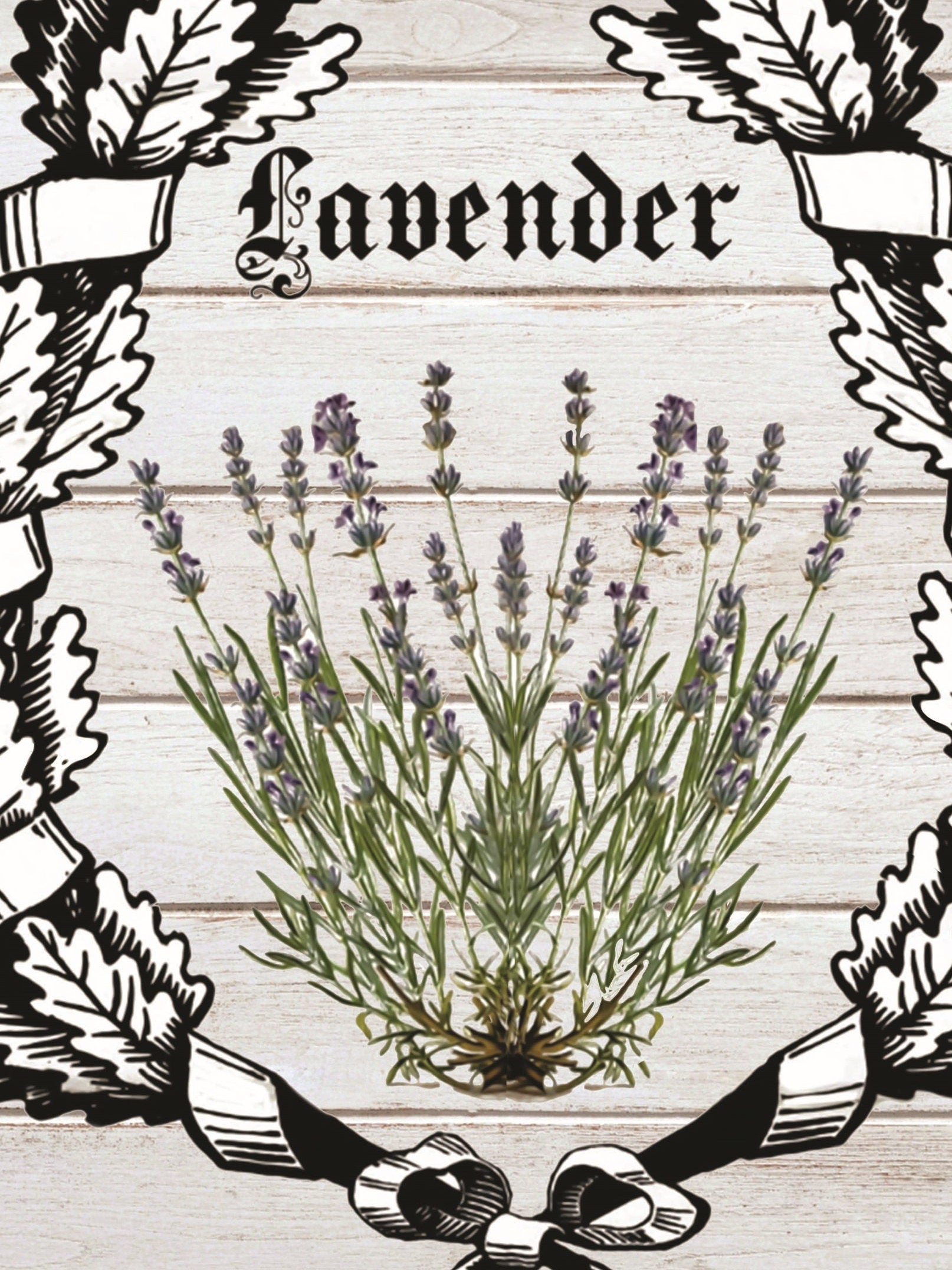 Levander - Floral - Large Decoupage Paper for Furniture - Rice Paper for Decoupage - Purple & Green