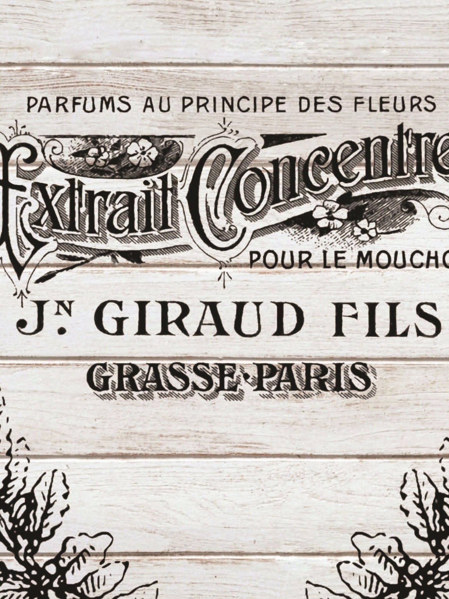 Carte Postale - Parfumes - Large Decoupage Paper for Furniture - Rice Paper for Decoupage - Black & White