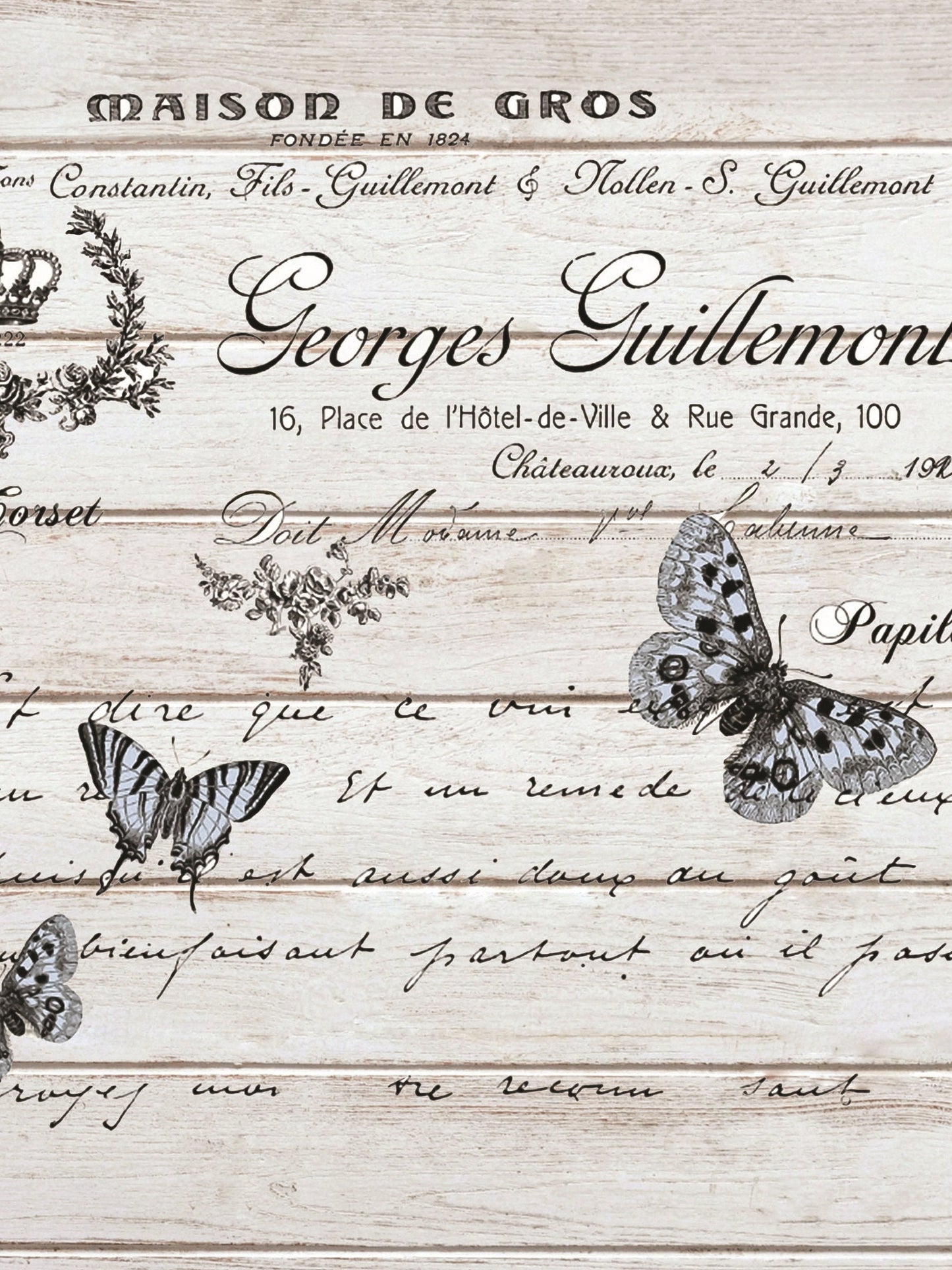 Butterfly - Parfumes - Large Decoupage Paper for Furniture - Rice Paper for Decoupage - Black & White