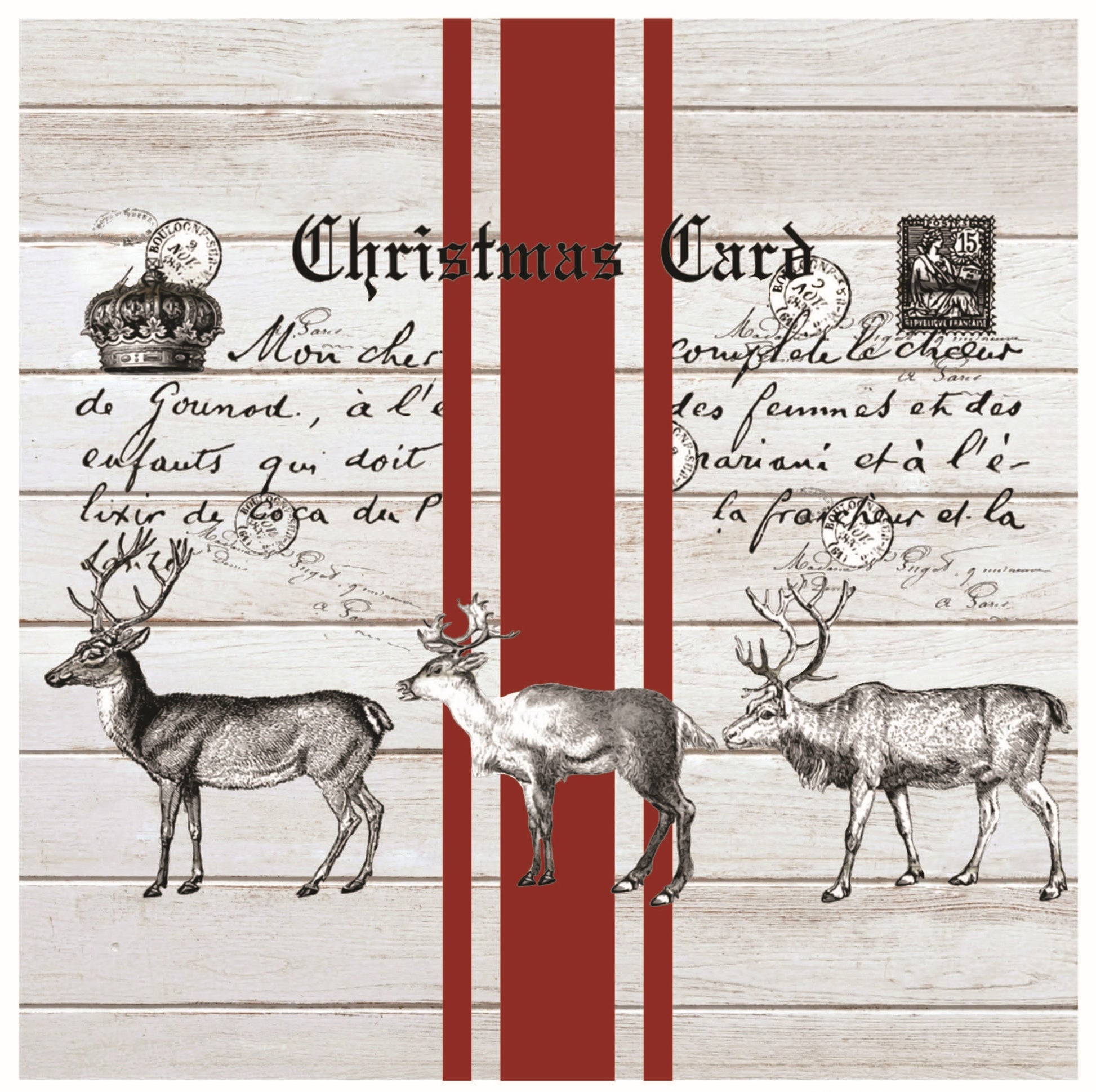 christmas card decoupage paper