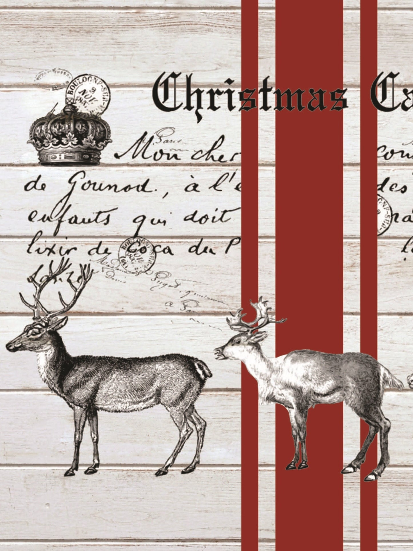 Large Decoupage Paper for Furniture - Christmas card - Rice Paper for Decoupage - Deer