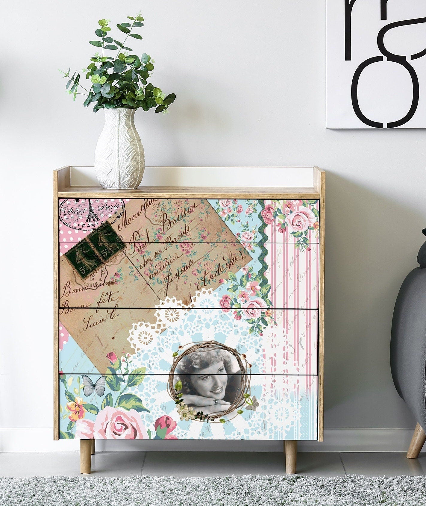 Large Decoupage Paper - Decoupage Art - Rice Paper for Decoupage - Vintage Decoupage - Roses