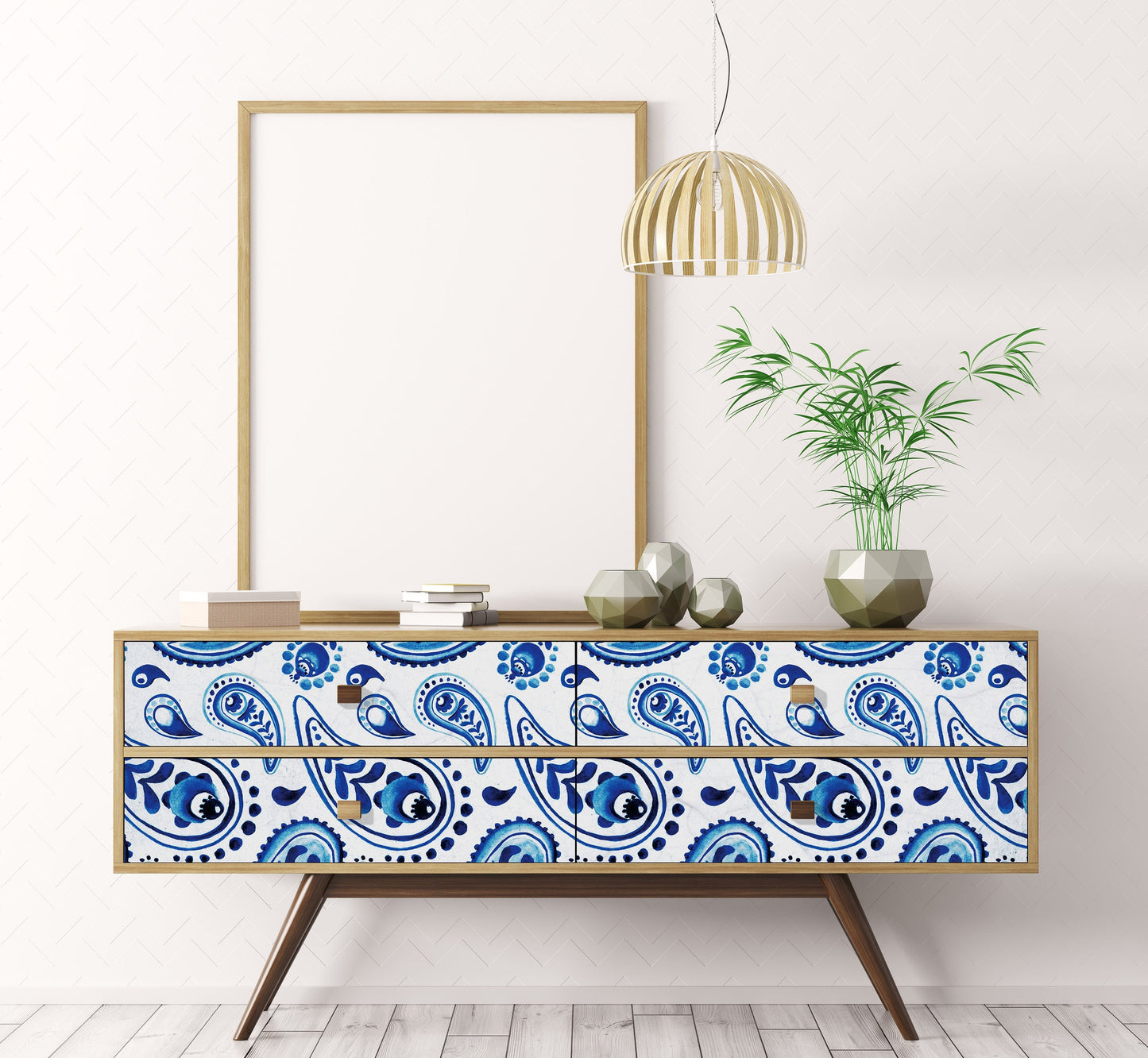 Large Decoupage Paper - Decoupage Art - Rice Paper for Decoupage - Vintage Decoupage - Blue Floral
