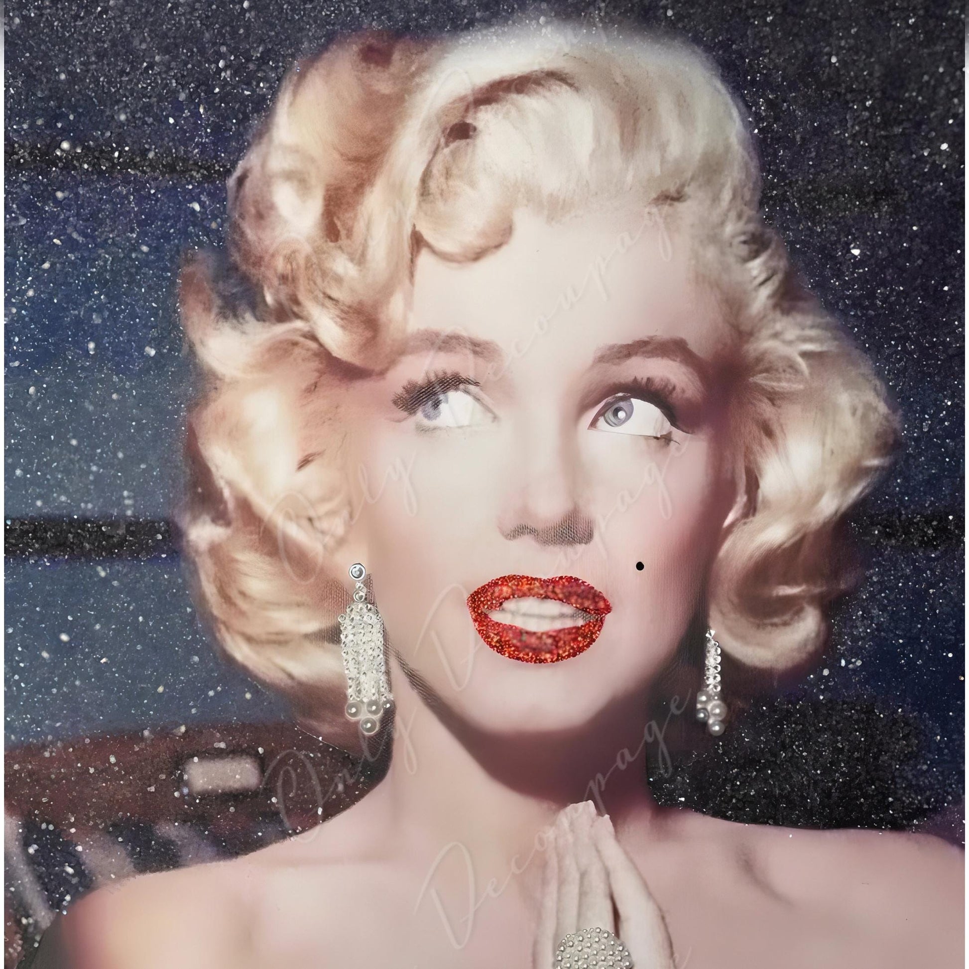 Large Decoupage Paper for Furniture - Rice Paper for Decoupage - Marilyn - Vintage Decoupage