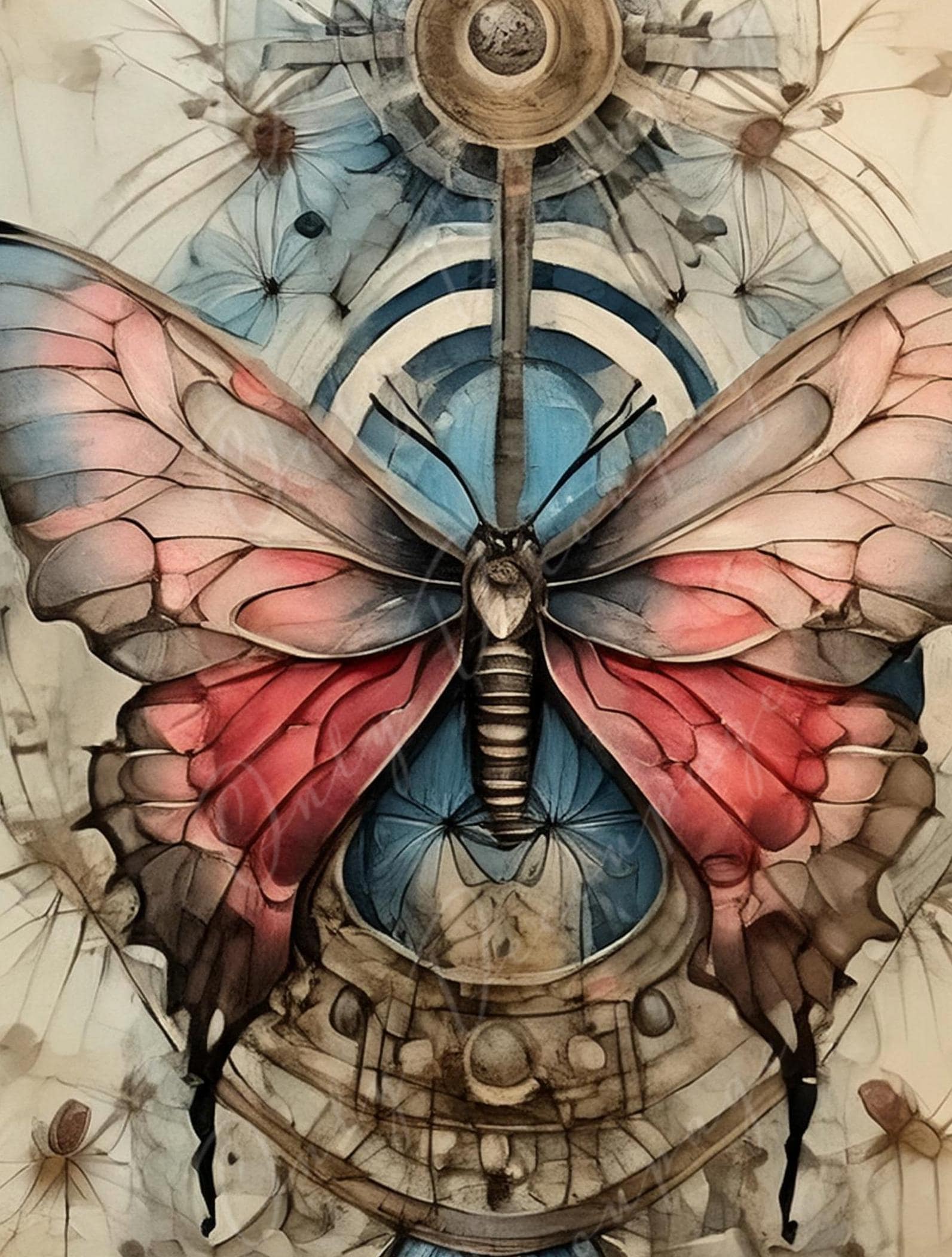 Large Decoupage Paper for Furniture - Butterfly - Rice Paper - Decoupage Paper - Wiccan