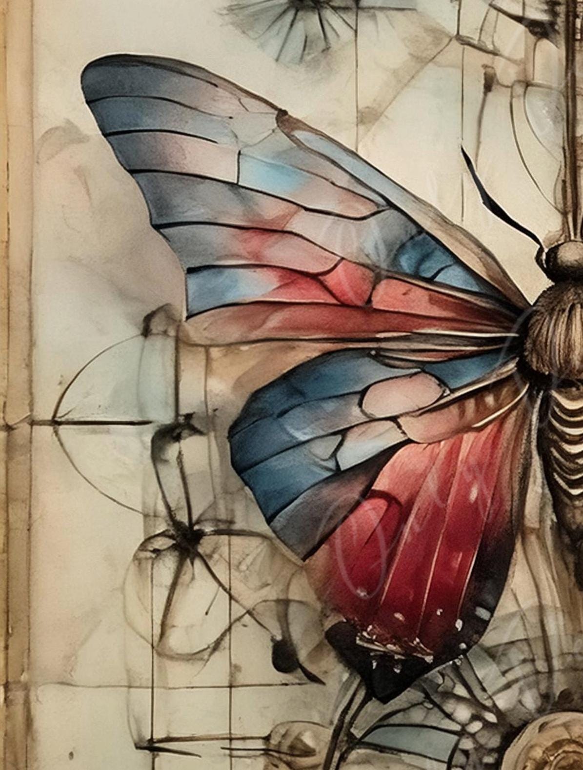 Large Decoupage Paper for Furniture - Butterfly - Rice Paper - Decoupage Paper - Wiccan