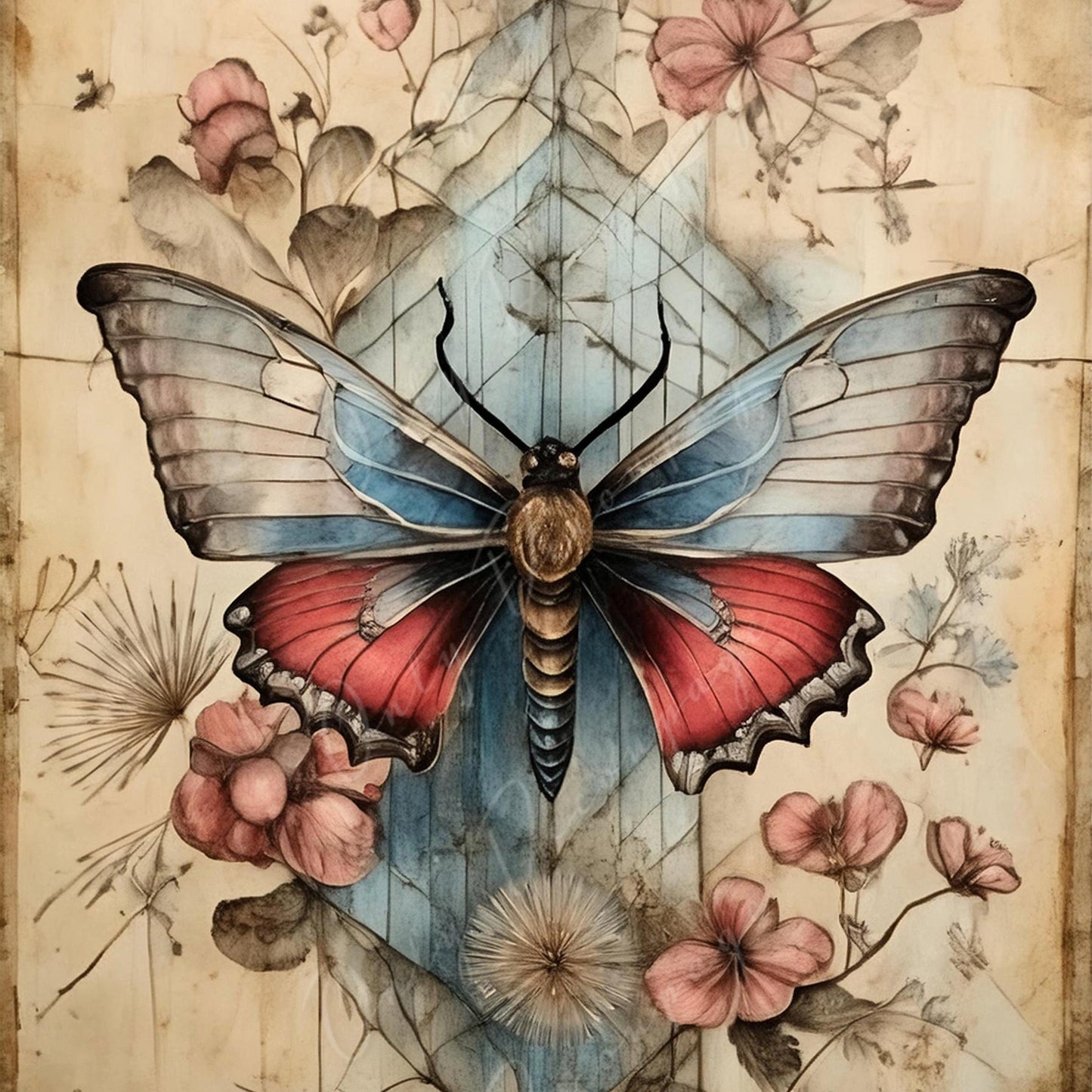 Large Decoupage Paper for Furniture - Butterfly - Rice Paper - Decoupage Paper - Wiccan