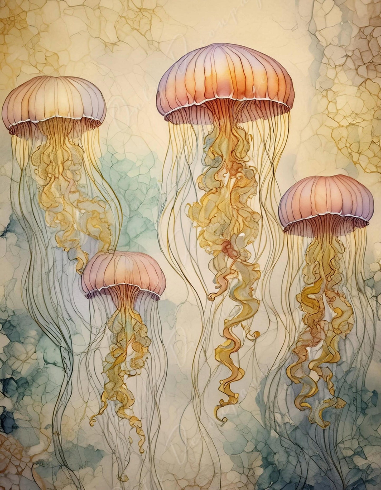 jellyfish decoupage paper