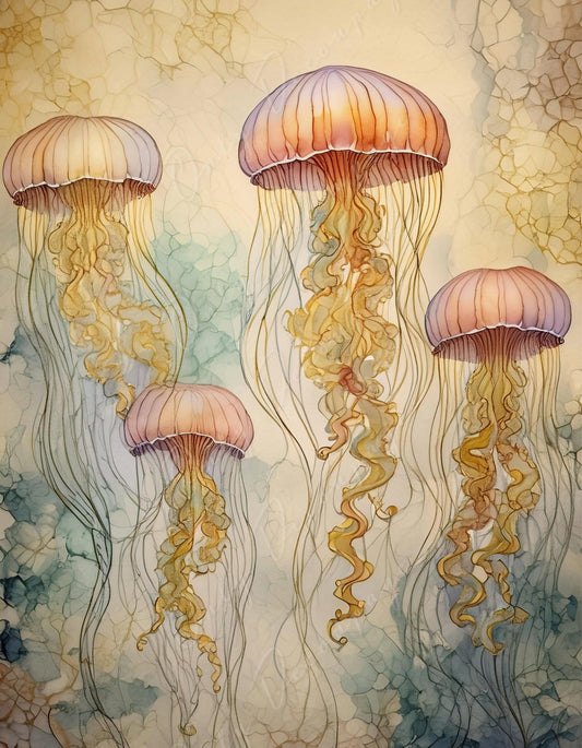jellyfish decoupage paper