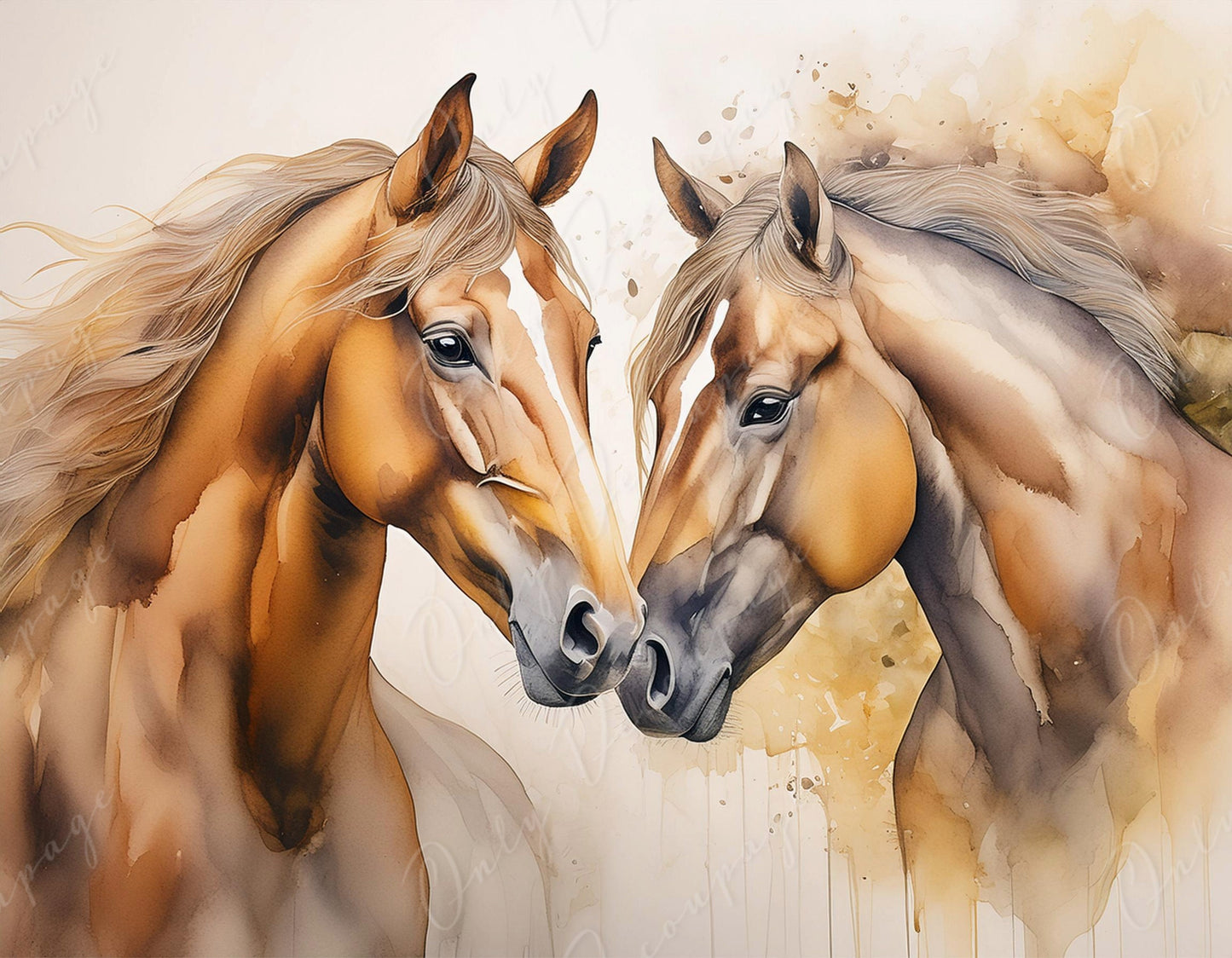 horses decoupage paper