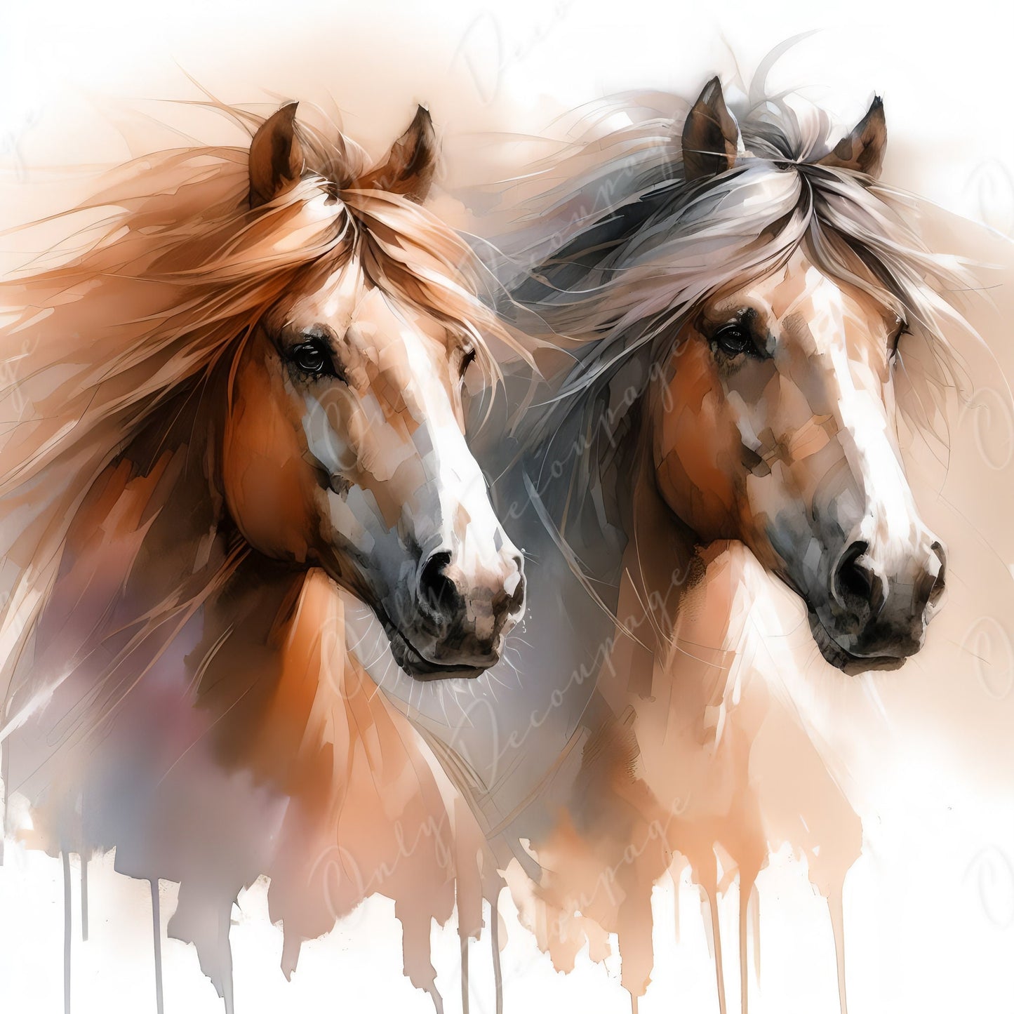 horse decoupage paper