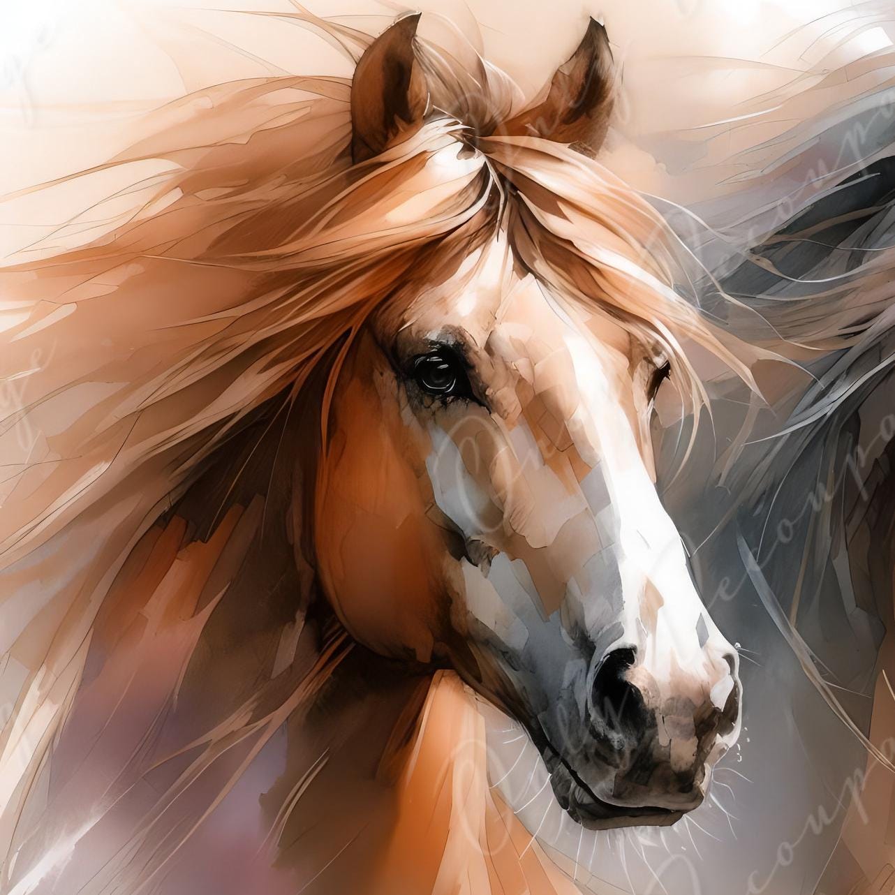 Large Decoupage Paper for Furniture - Horse - Rice Paper - Decoupage Paper - Wild Life