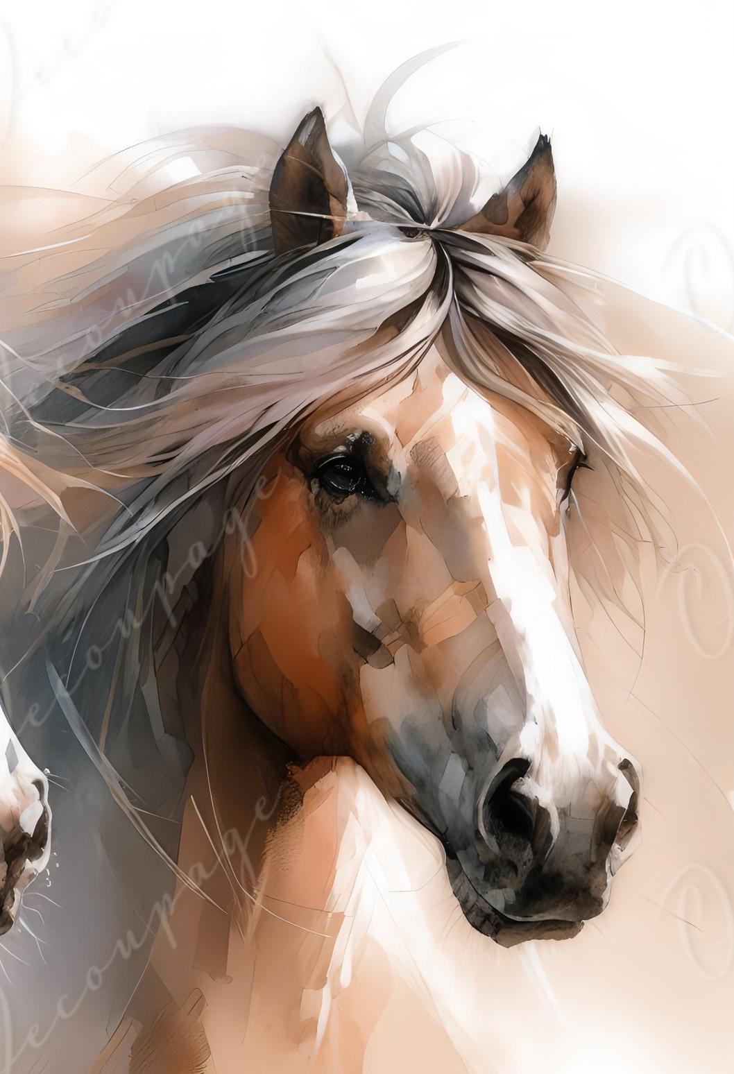 Large Decoupage Paper for Furniture - Horse - Rice Paper - Decoupage Paper - Wild Life