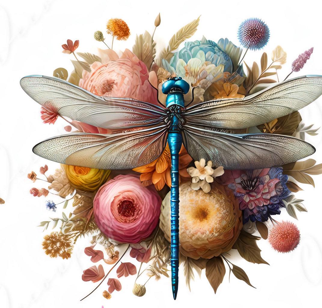 Large Decoupage Paper for Furniture - Dragonfly - Rice Paper - Decoupage Paper - Floral Illustrations