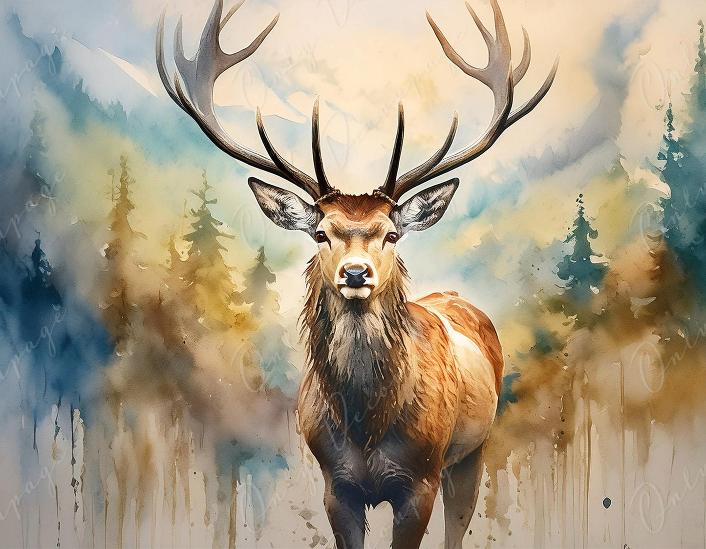 elk decoupage paper