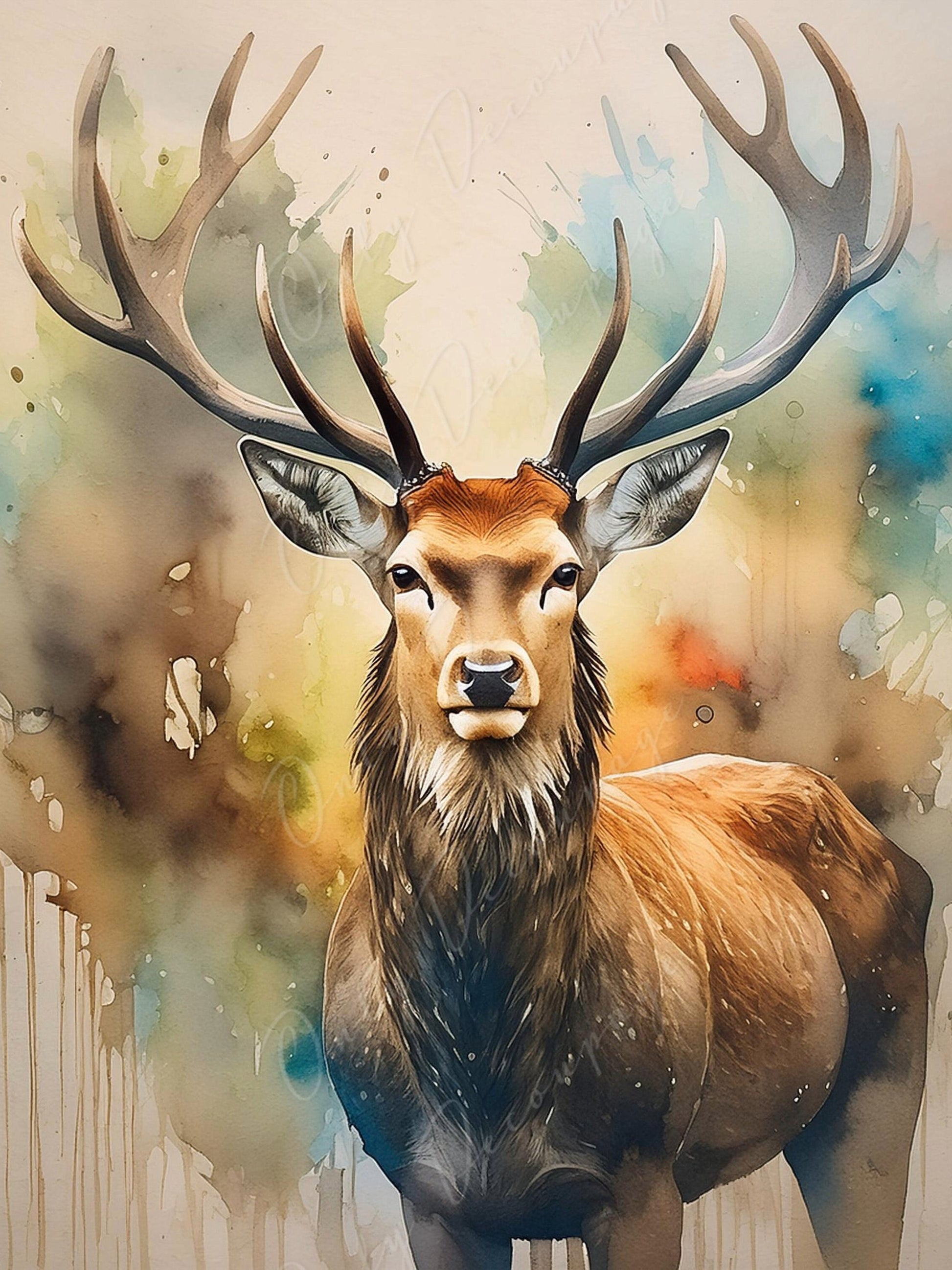 Deer - Decoupage Paper for Furniture - Rice Paper - Decoupage Paper - Elk
