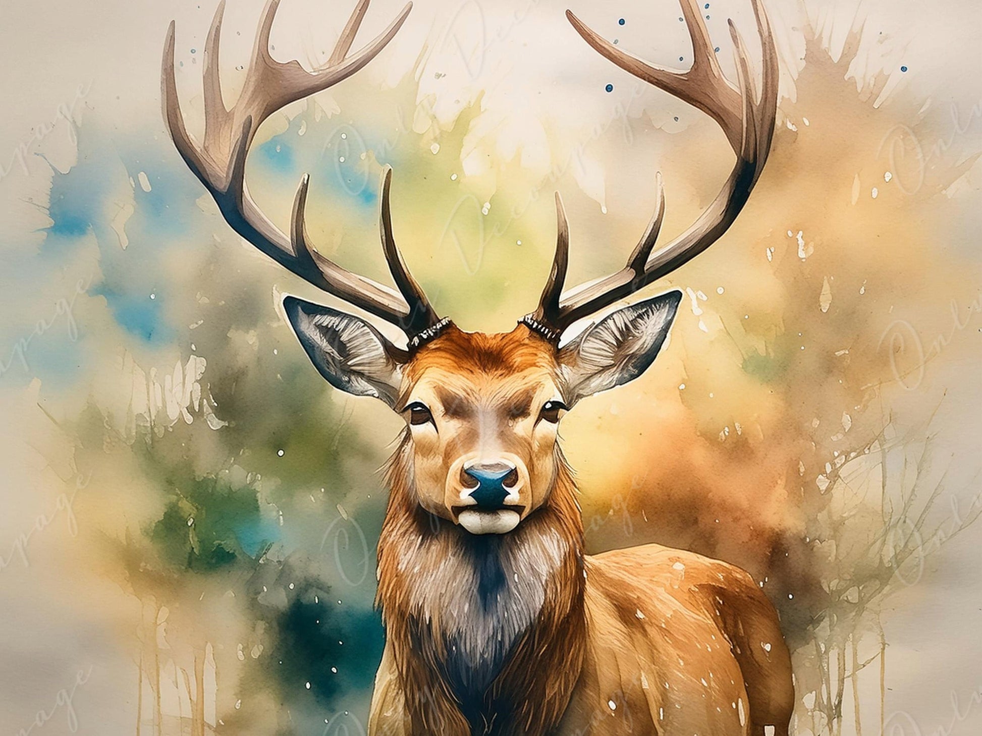 Deer - Decoupage Paper for Furniture - Rice Paper - Decoupage Paper - Elk