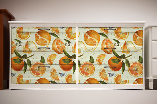 Large Decoupage for Furniture - Rice Paper - Vintage Decoupage - Floral Decoupage Paper - Summer Fruit Orange