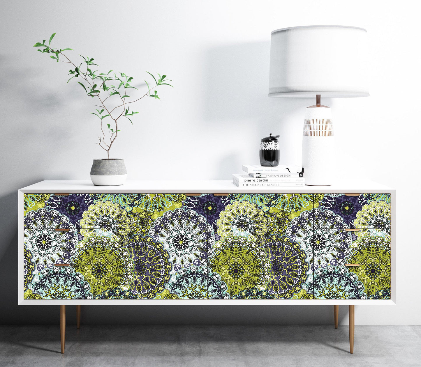 green blue mandala decoupage paper