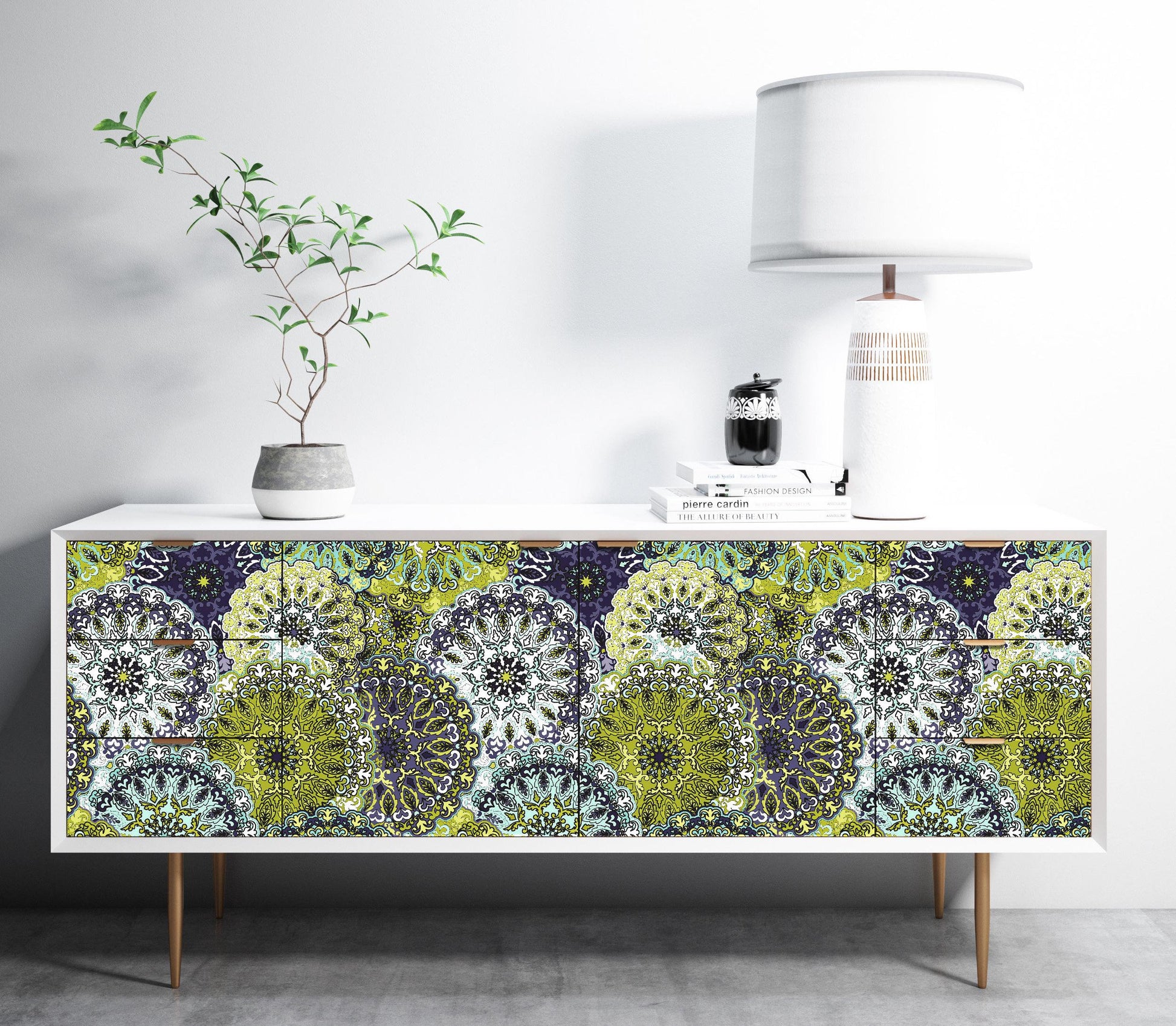 green blue mandala decoupage paper