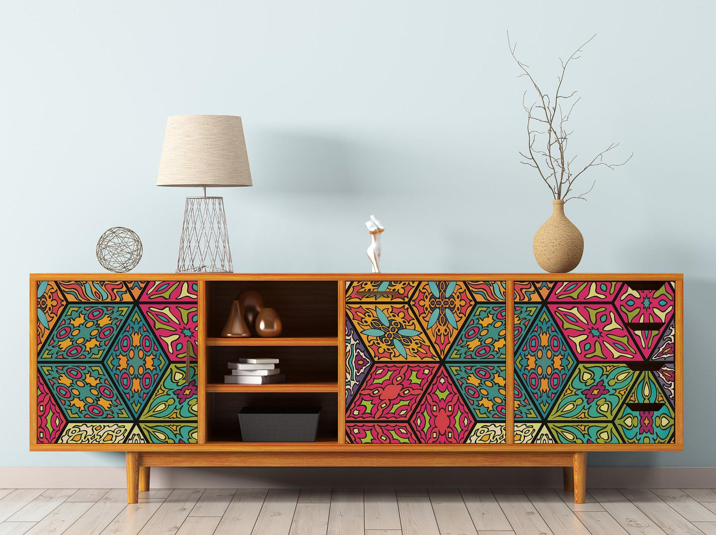 Large Decoupage for Furniture - Rice Paper - Vintage Decoupage - Floral Decoupage Paper - Authentic Pattern Tile - Colorful Mandala