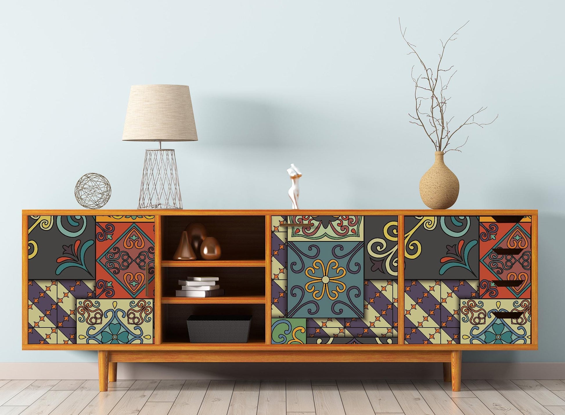 Large Decoupage for Furniture - Rice Paper - Vintage Decoupage - Floral Decoupage Paper - Authentic Pattern Tile - Moroccon