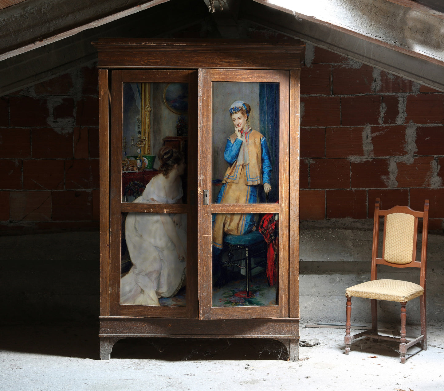Oil Paint Victorian Women - Large Decoupage Paper for Furniture - Vintage Decoupage - Rice Paper - Decoupage Paper