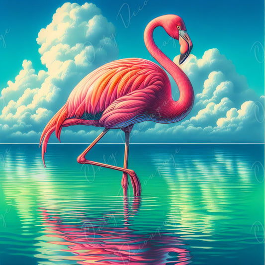 pink flamingo decoupage