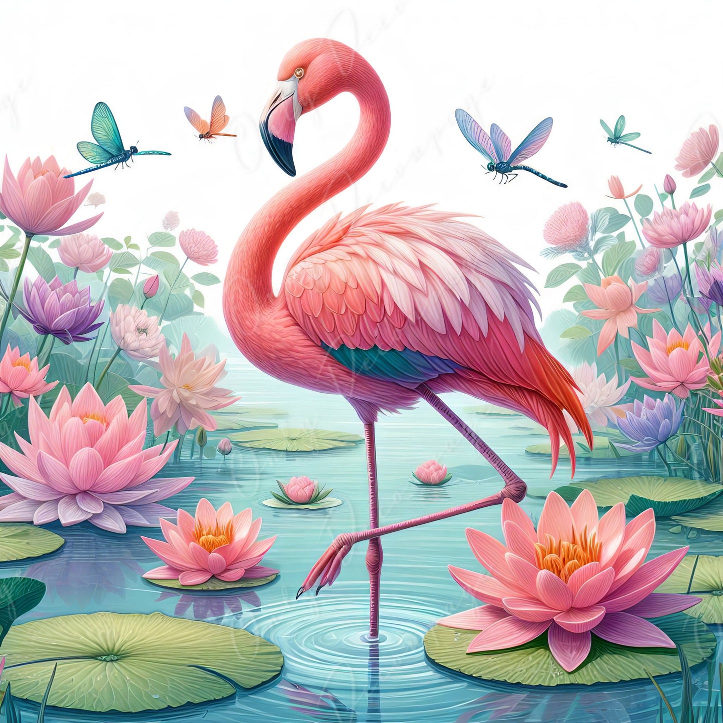 Large Decoupage Paper for Furniture - Pink Flamingo - Rice Paper - Decoupage Paper - Floral - Exotic Animals