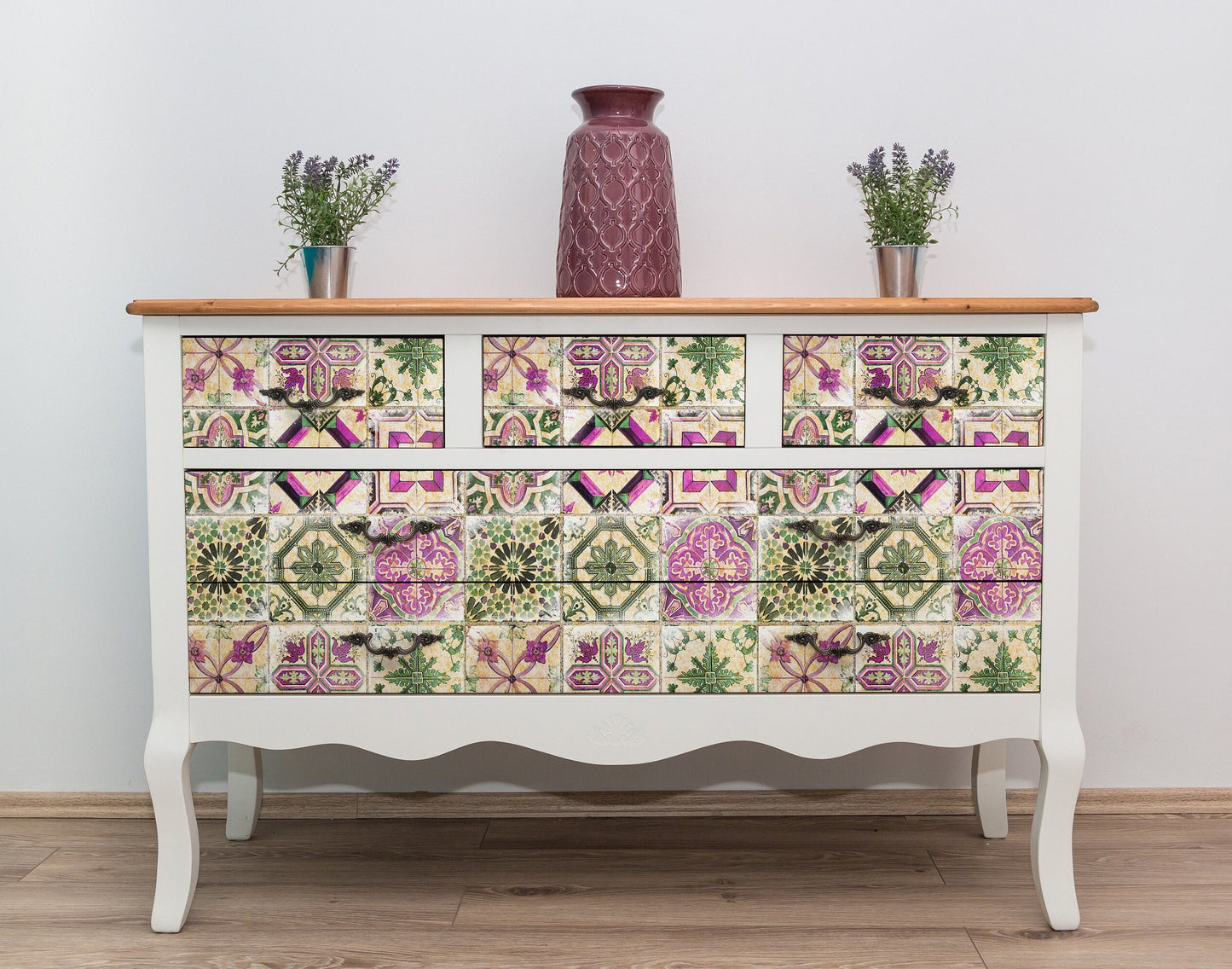 Large Decoupage for Furniture - Rice Paper - Vintage Decoupage - Floral Decoupage Paper - Rice Paper - Colorful Tile