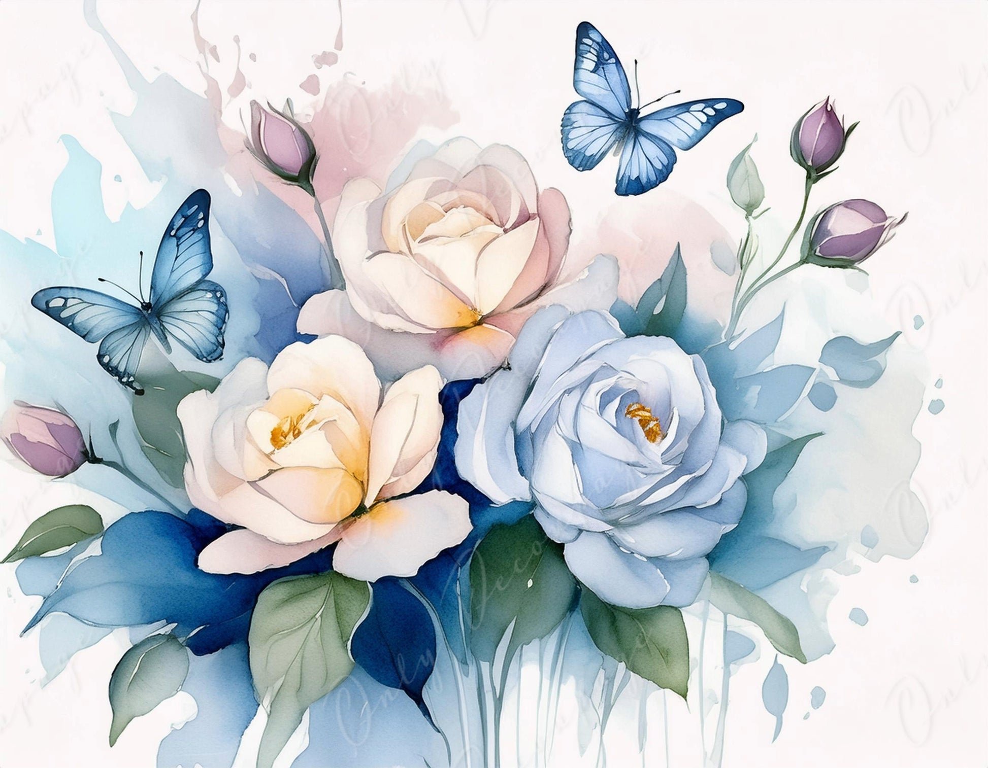 Roses - Large Decoupage Paper - Rice Paper Decoupage for Furniture - Butterfly - Floral Decoupage