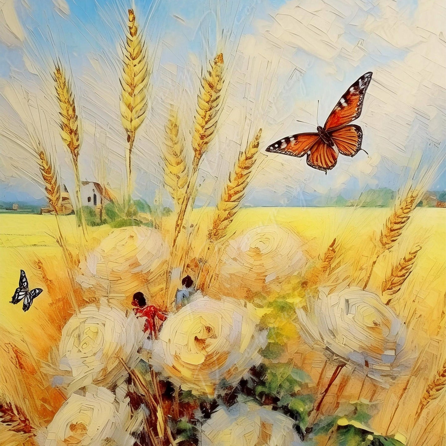 Oil Paint - Large Decoupage Paper - Rice Paper Decoupage for Furniture - Butterfly - Floral Decoupage