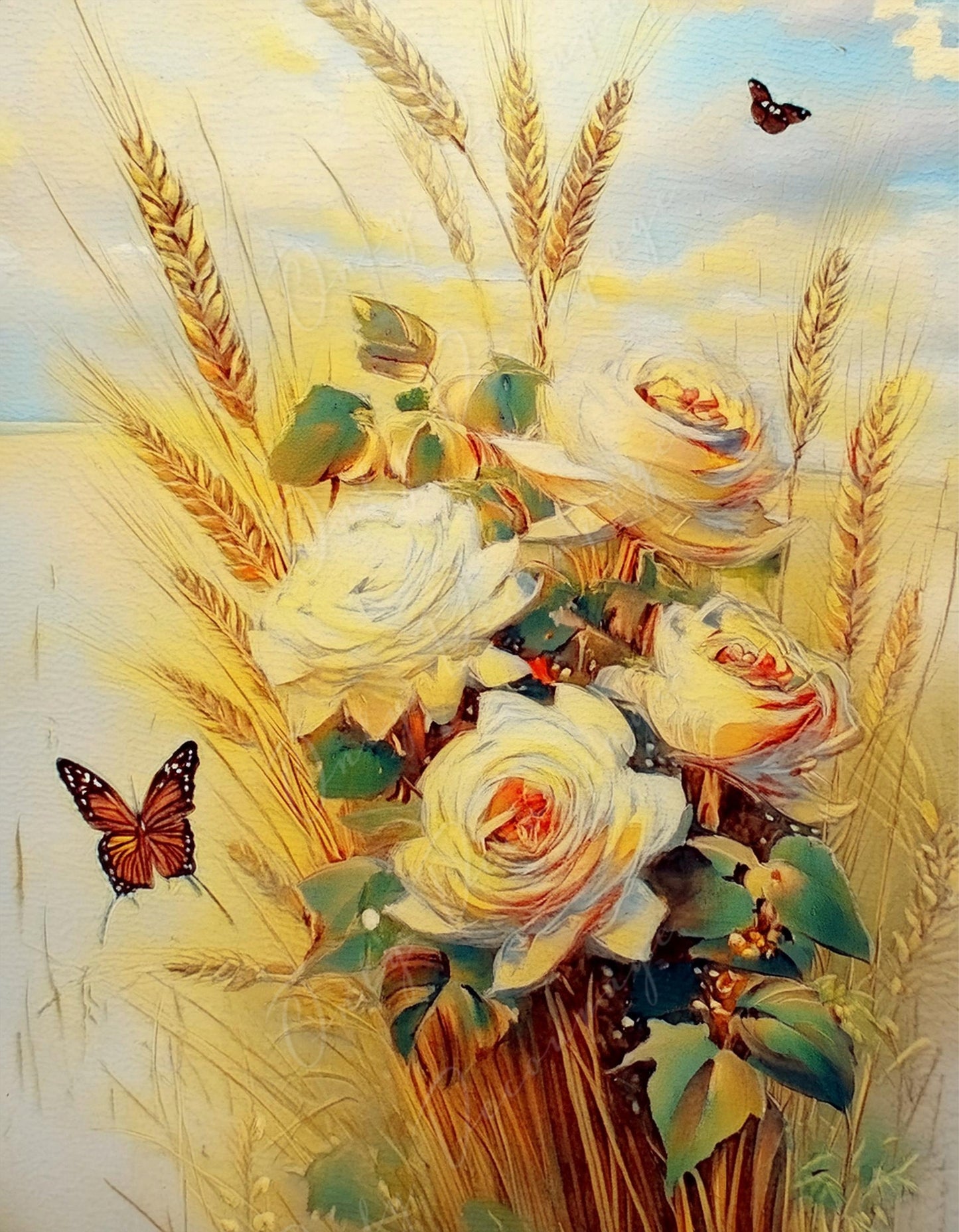 oil paint decoupage paper