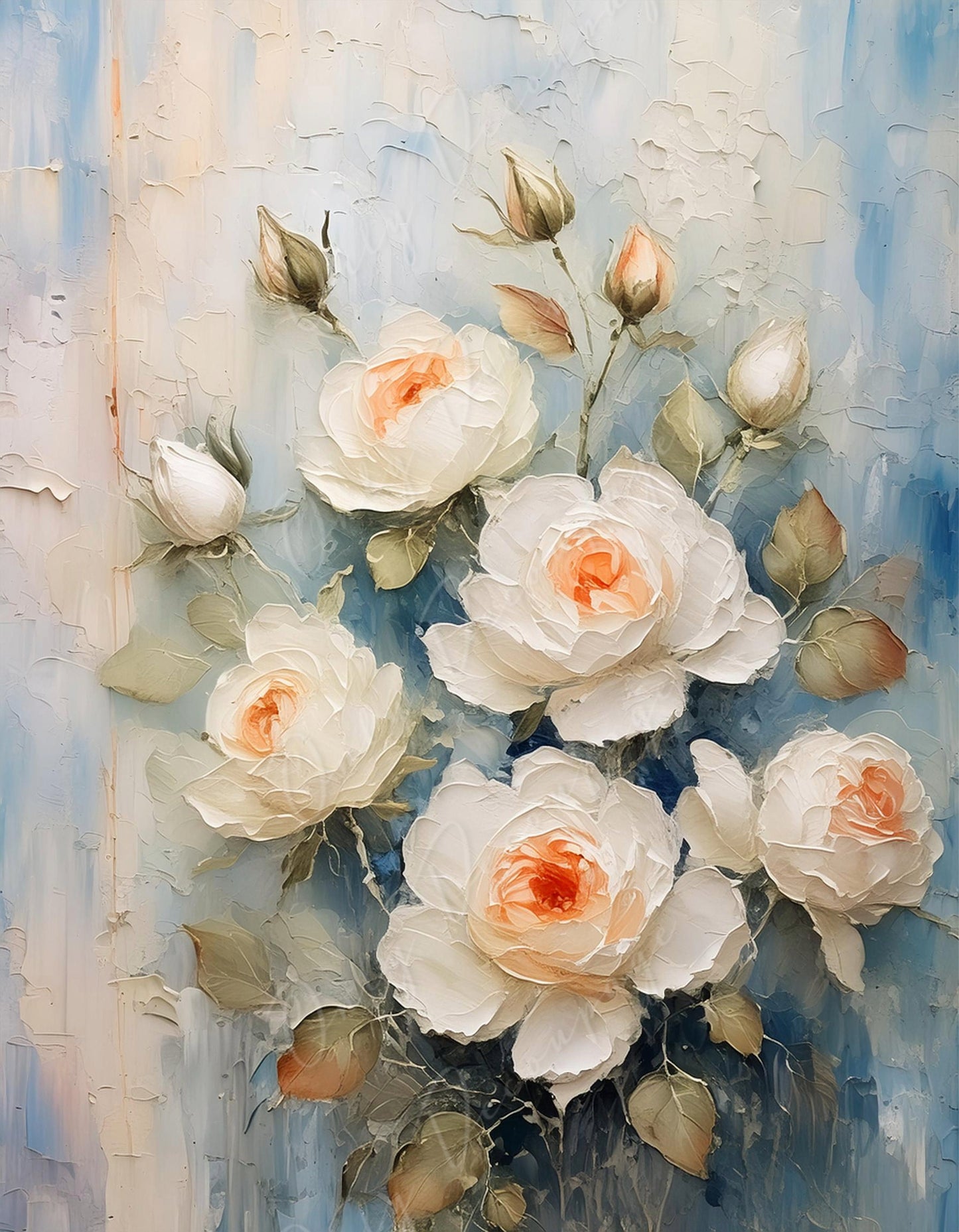 oil paint roses decoupage paper